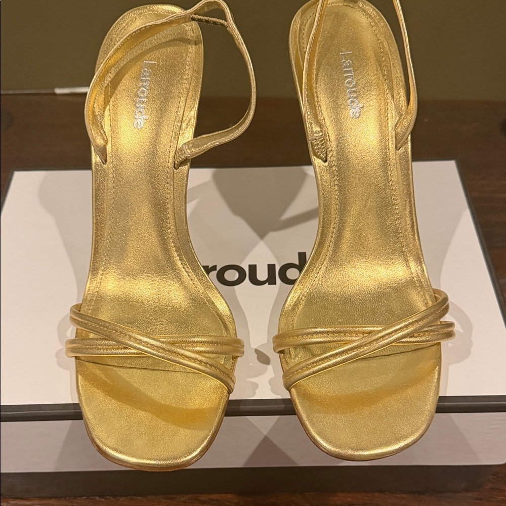 Larroude Annie Metallic Gold shoes
